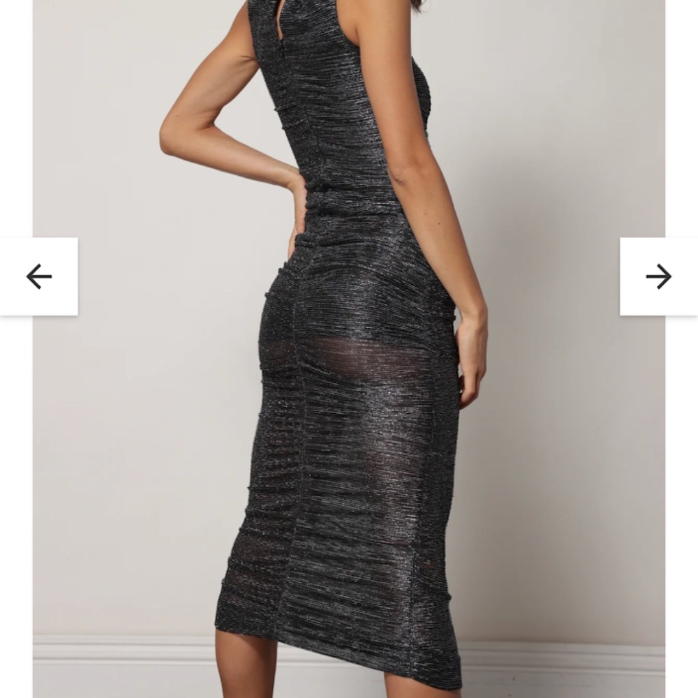 LINE AND DOT SILVER DRESS